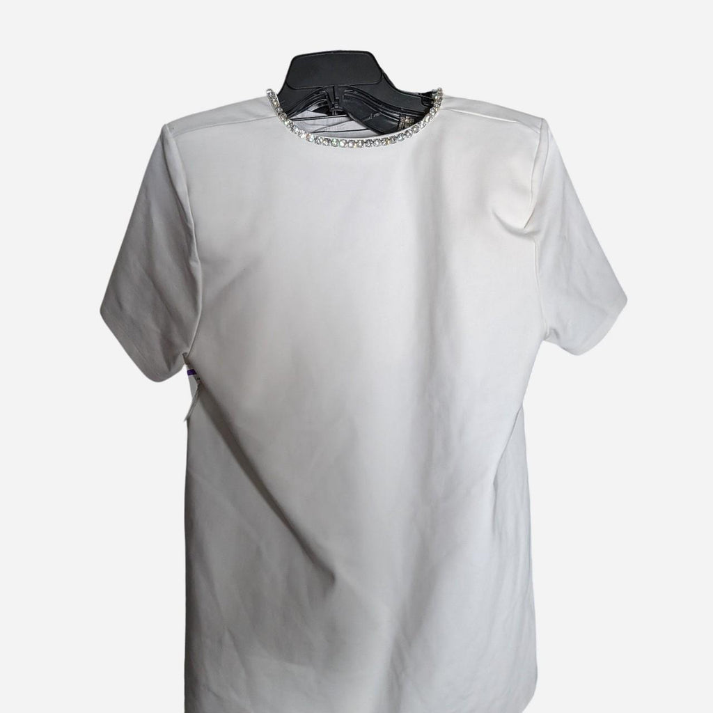 AREA crystal-embellished V-neck mini dress