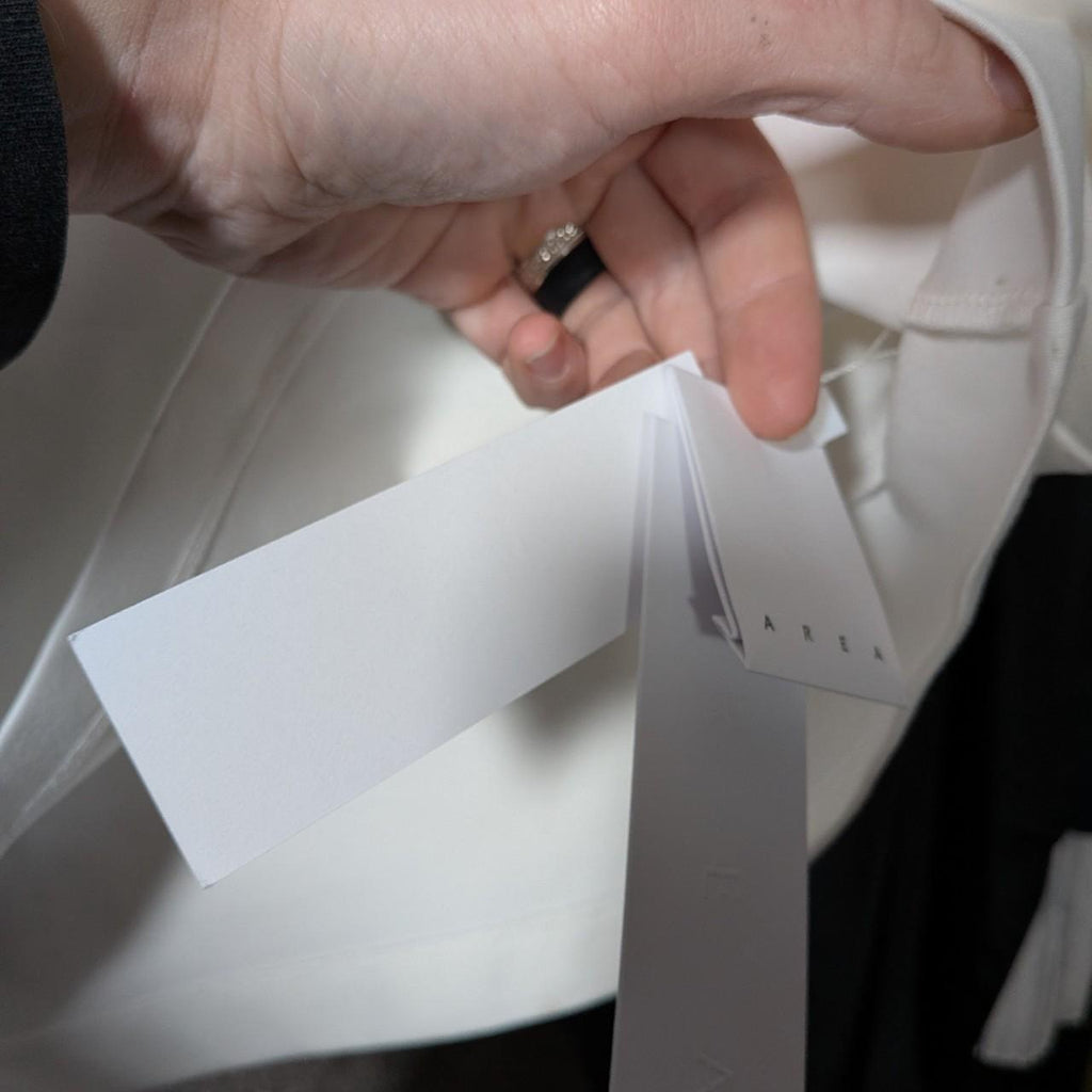 AREA crystal-embellished V-neck mini dress