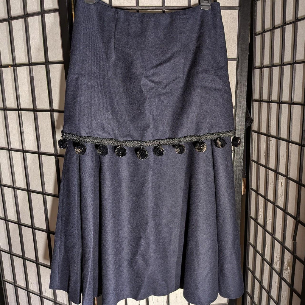 Wales Bonner Serenade Pompom Trim Midi Skirt