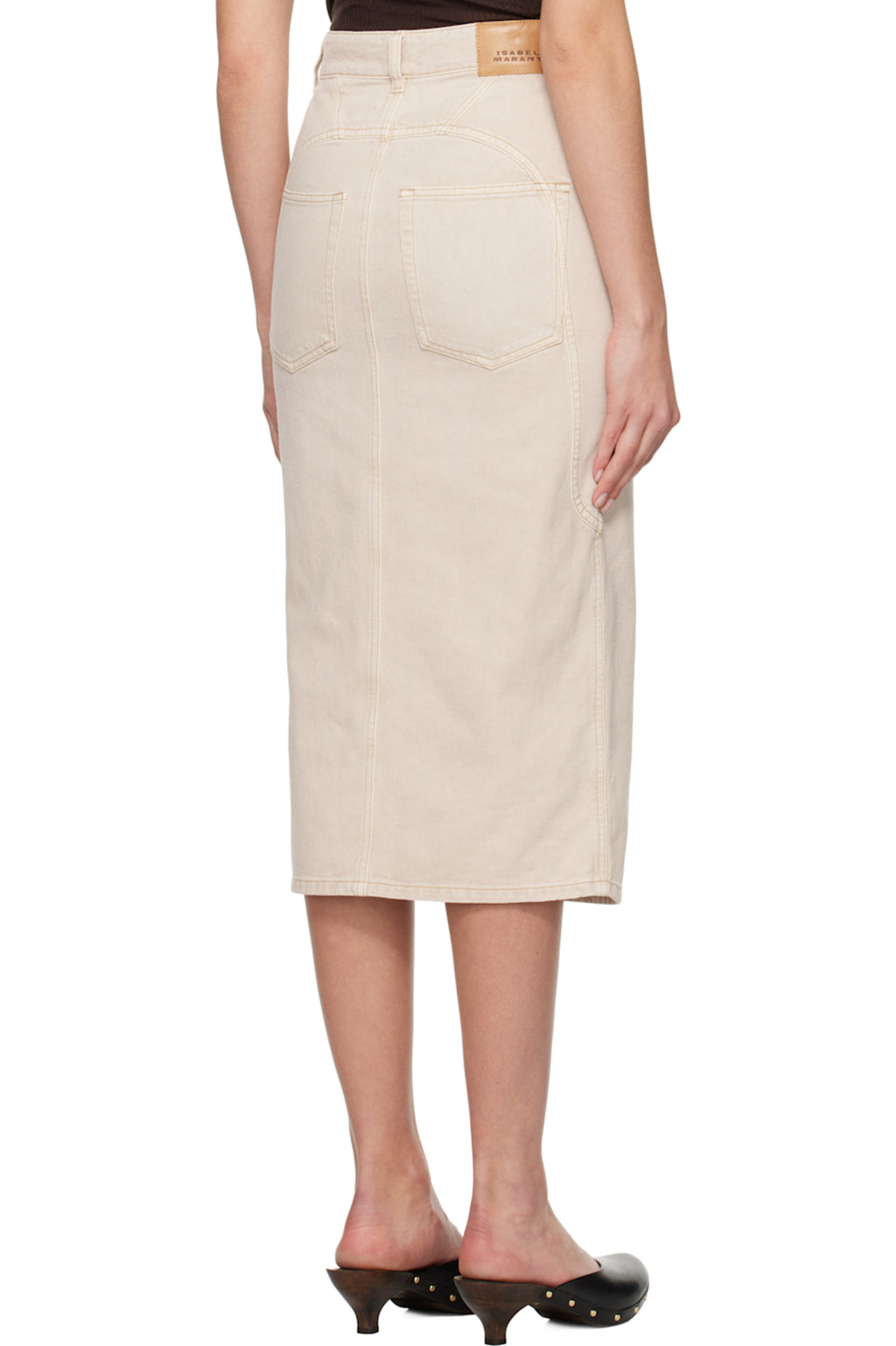 Isabel Marant Beige Britt Denim Midi Skirt